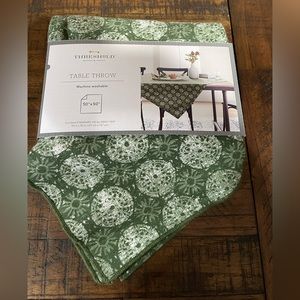 Threshold Print Table Throw 50"x50" Machine Washable Multicolor Topper